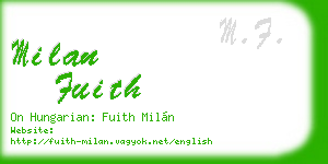 milan fuith business card
